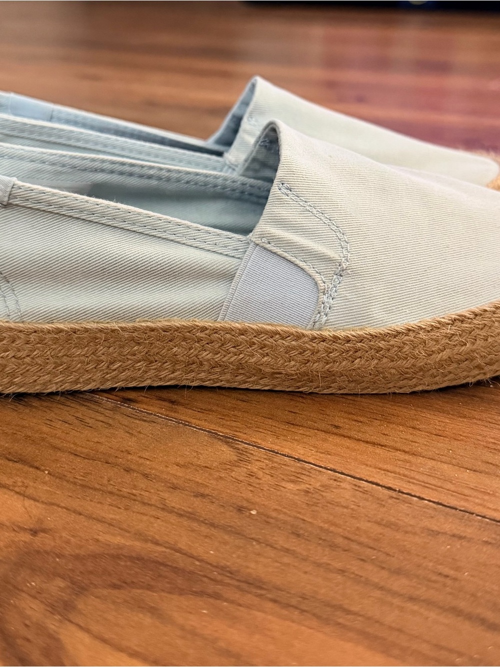 Casual Keds Espadrille Slip-On Shoes in Light Blue.